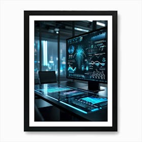 Advanced Digital Interface Showcasing Scientific Data Analysis Powered By Artificial Intelligence N (3) Art Print