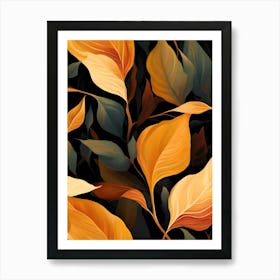 Autumn Leaves Wallpaper Art Print