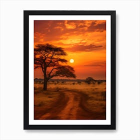 Sunset In The Savannah 3 Art Print