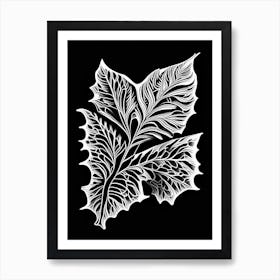 Savory Leaf Linocut 1 Art Print