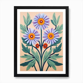 Flower Motif Painting Aster 6 Art Print
