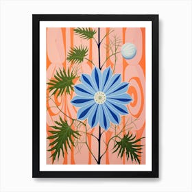 Love In A Mist Nigella 1 Hilma Af Klint Inspired Pastel Flower Painting Art Print