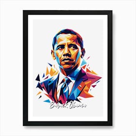 Barack Obama 1 Portrait WPAP Pop Art Art Print