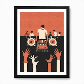 Dj playing 1 Art Print