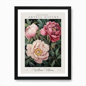 William Morris Pink Peonies Exhibition Art Print