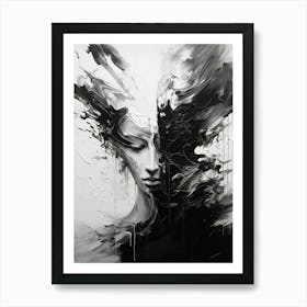 Transformation Abstract Black And White 4 Art Print