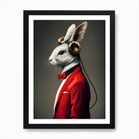 Rabbit With Headphones 2 Art Print