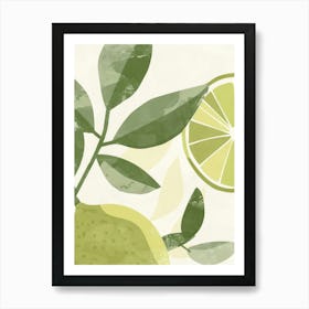 Limes Close Up Illustration 2 Art Print