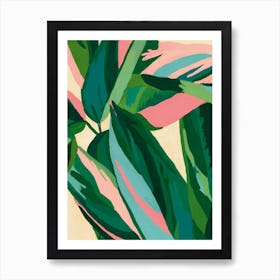 Abstract Gouache Leaves Art Print