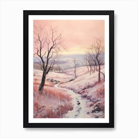 Dreamy Winter Painting Northumberland National Park United Kingdom 3 Art Print