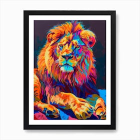 Masai Lion Symbolic Imagery Fauvist Painting 1 Art Print