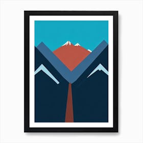 Mont Sainte Anne, Canada Modern Illustration Skiing Poster Art Print