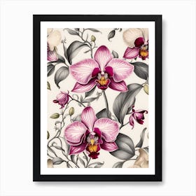 Orchids Seamless Pattern 2 Art Print