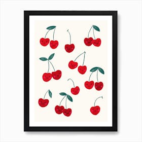 Happy Fruit Cheerful Cherries Art Print