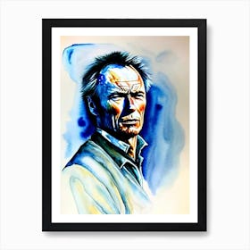 Clint Eastwood In Unforgiven Watercolor Art Print