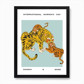 Tiger Kunstprint Minimalistisch für Wohnzimmer