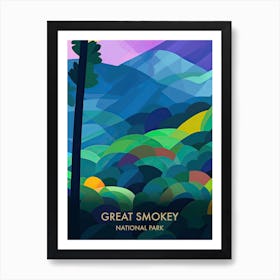 Great Smokey National Park Travel Poster Matisse Style 1 Art Print