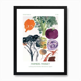 Broccoli Vegetables Farmers Market 1 La Boqueria Market, Barcelona, Spain Art Print