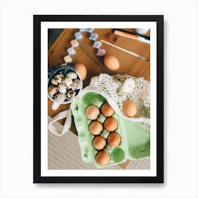 Eggs On A Table 3 Art Print