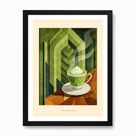 Matcha Latte Art Deco Poster 1 Art Print