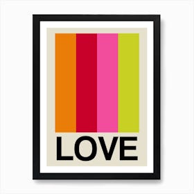 Retro Stripe Love Fruit 1 Art Print