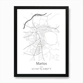 Martos,Spain Minimalist Map Poster