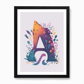 Colorful Letter A Illustration 32 Art Print