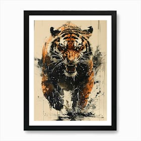 Badass Angry Tiger Ink Painting 11 Art Print