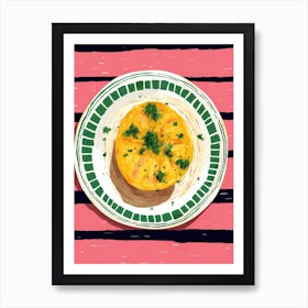 A Plate Of Pumpkins, Autumn Food Illustration Top View 8 Art Print