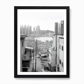 Busan, South Korea, Black And White Old Photo 2 Art Print