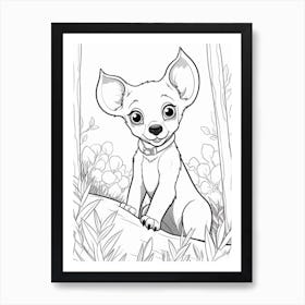 Line Art Jungle Animal Fossa 1 Art Print