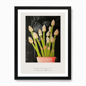 Art Deco Asparagus Bouquet Poster Art Print