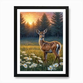 Deer In The Meadow Art Print