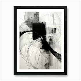 Invisible Threads Abstract Black And White 8 Art Print