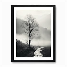 Great Smoky, Black And White Analogue Photograph 1 Art Print