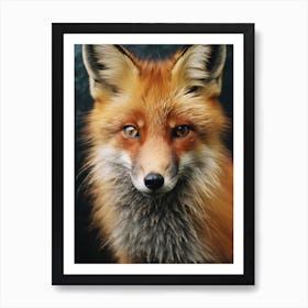 Red Fox Close Up Realism 2 Art Print