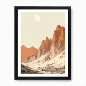 Dolomites Italy 4 Hiking Trail Landscape Art Print