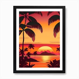 Hawaii Retro Sunset 3 Affiche