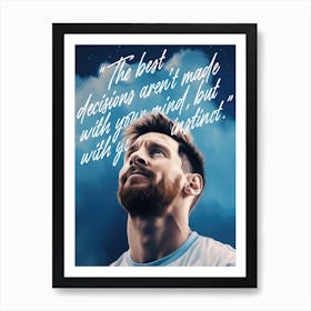 Lionel Messi Argentina Quote Painting Art Print