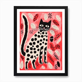 Polka Dot Cat 3 Art Print