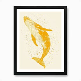 Yellow Humpback Whale 3 Art Print