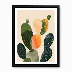 Nopal Cactus Minimalist Abstract Illustration 4 Art Print