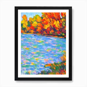 River Birch tree Abstract Block Colour Art Print
