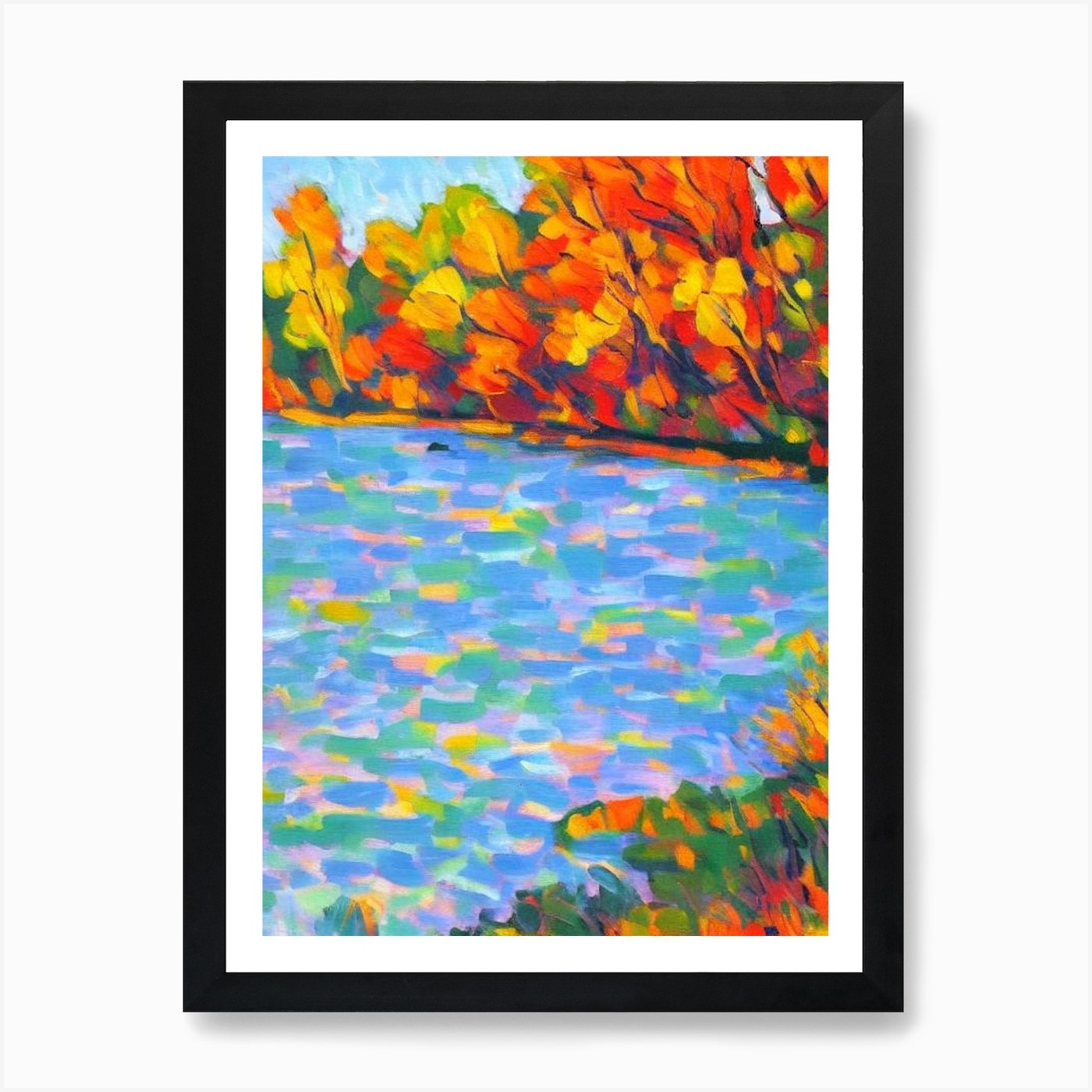River Birch tree Abstract Block Col Framed Wall Art Poster Canvas Print Picture - Picture 2 of 4