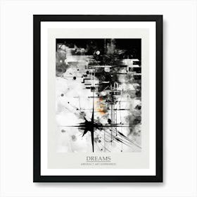 Dreams Abstract Black And White 1 Poster Art Print