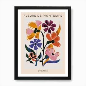 Spring Floral French Poster  Cyclamen 1 Art Print