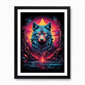 Psychedelic Wolf Art Print