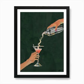 Eclectic Martini Painting - Green  Art Print