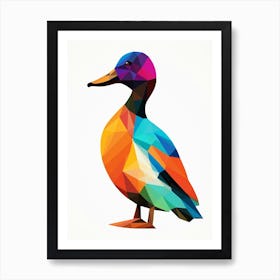 Colourful Geometric Bird Canvasback 3 Art Print