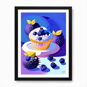 Blueberry Muffins Dessert Pop Matisse 2 Flower Art Print